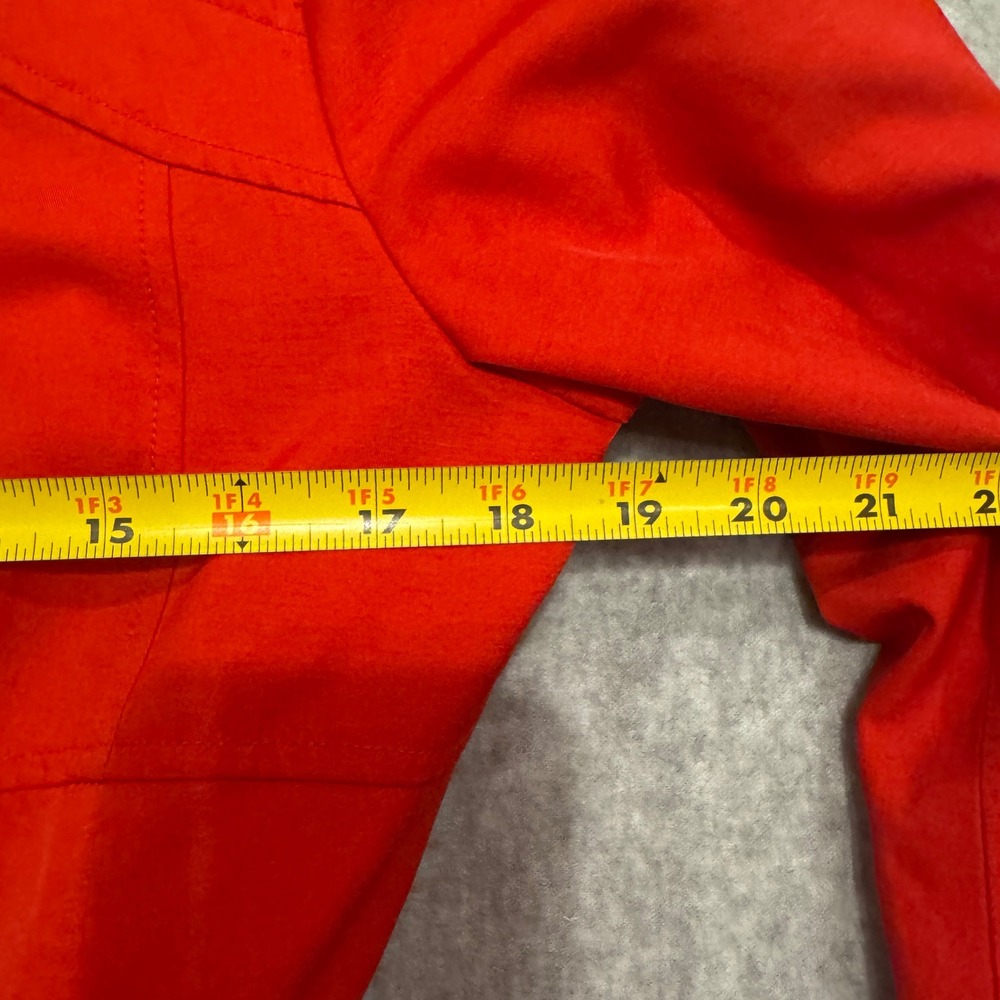 Guess‎ Womens Red Belted Trench Coat Pleated Hem Paisley Lining Large Y2K - Picture 8 of 15